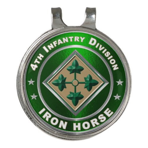 4th Infantry Division IRON HORSE Golf Hat Clip