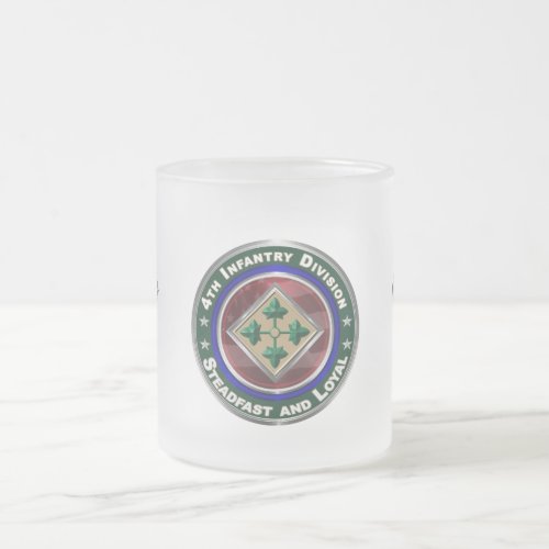 4th Infantry Division Keepsake Frosted Glass Coffee Mug