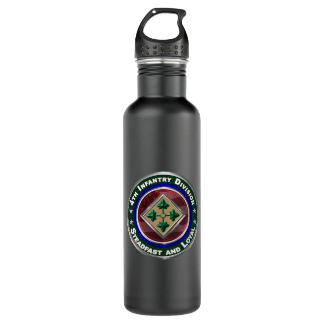 4th Infantry Division Keepsake Watch Stainless Steel Water Bottle (Front)