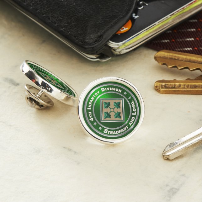 4th Infantry Division Lapel Pin (In Situ)