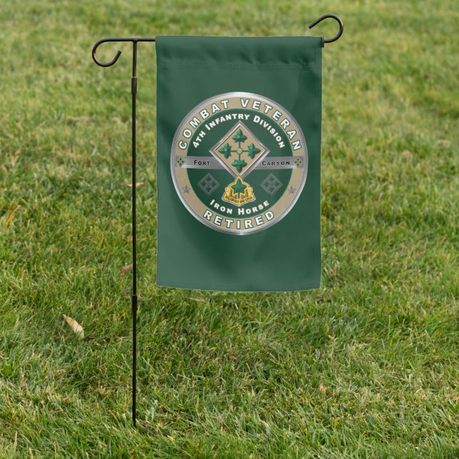 4th Infantry Division Retired Veteran Garden Flag (In SItu)