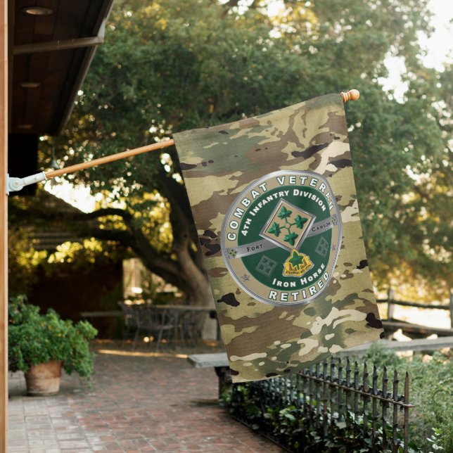 4th Infantry Division Retired Veteran House Flag (In SItu)