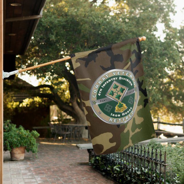 4th Infantry Division Retired Veteran House Flag (In SItu)