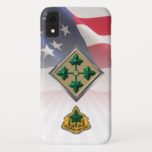 4th Infantry Division Steadfast and Loyal iPhone XR Case