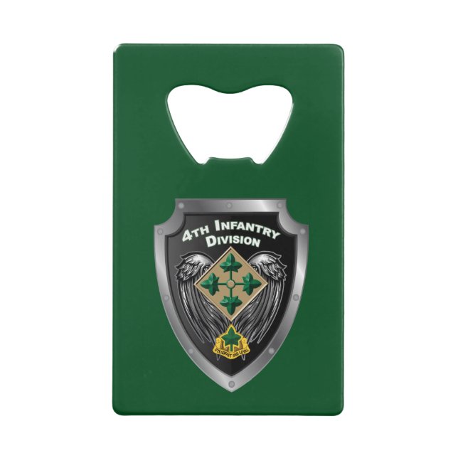 4th Infantry Division “Steadfast and Loyal” Gift Credit Card Bottle Opener (Front)