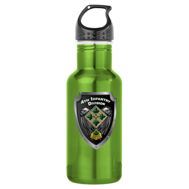 4th Infantry Division “Steadfast and Loyal” Gift Stainless Steel Water Bottle (Front)