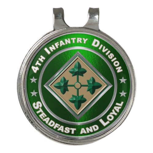4th Infantry Division STEADFAST AND LOYAL Golf Hat Clip