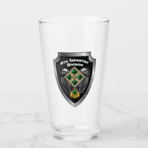 4th Infantry Division Steadfast and Loyal Shield Glass