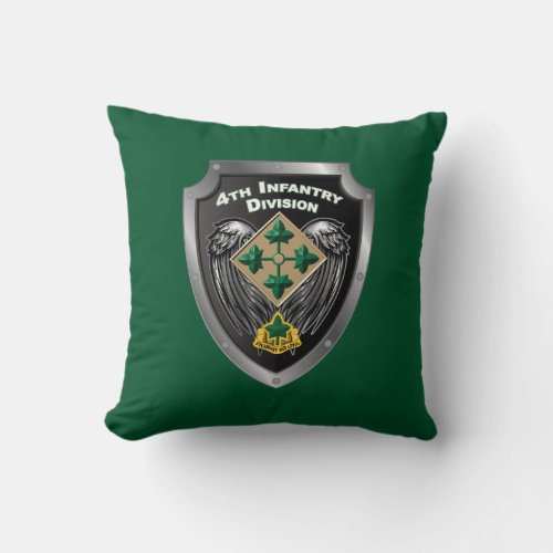 4th Infantry Division Steadfast and Loyal Throw Pillow