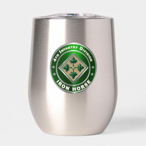 4th Infantry Division Thermal Wine Tumbler