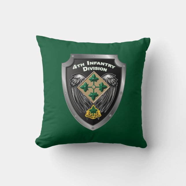 4th Infantry Division  Throw Pillow (Front)