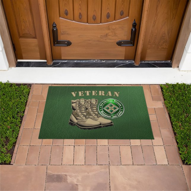 4th Infantry Division Veteran  Doormat (Outdoor)