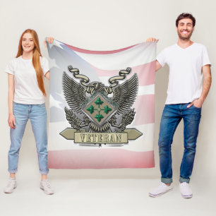 4th Infantry Division Veteran Fleece Blanket