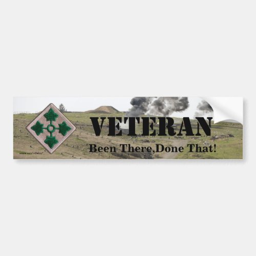 4th infantry division veterans bumper sticker