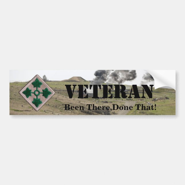 4th infantry division veterans bumper sticker (Front)