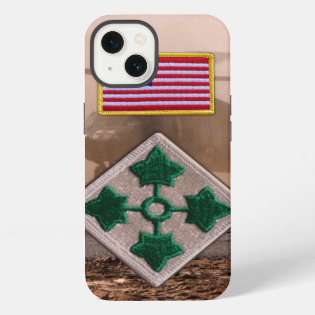 4th infantry division veterans vets patch iphone case (Back)