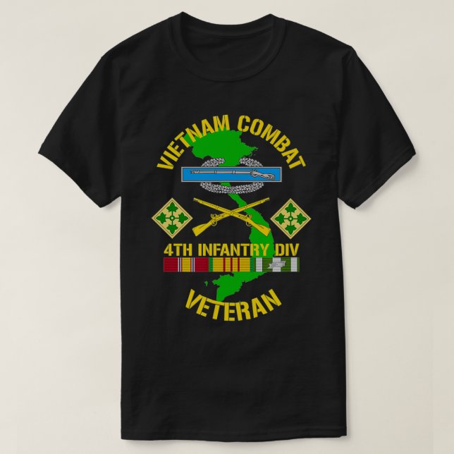 4th Infantry Division - Vietnam Combat Veteran T-Shirt (Design Front)
