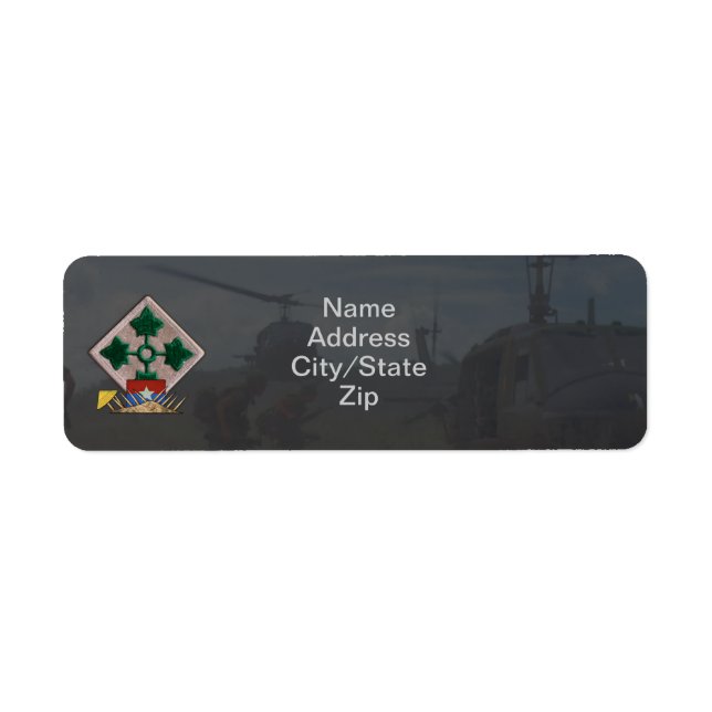 4th infantry division vietnam nam war patch label (Front)