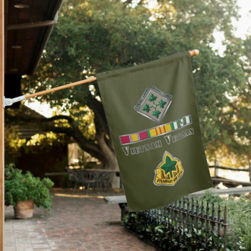 4th Infantry Division Vietnam Veteran  House Flag