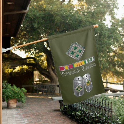 4th Infantry Division Vietnam Veteran  House Flag