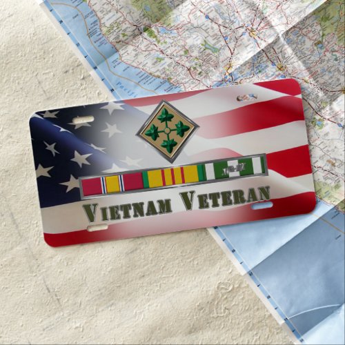 4th Infantry Division Vietnam Veteran  License Plate