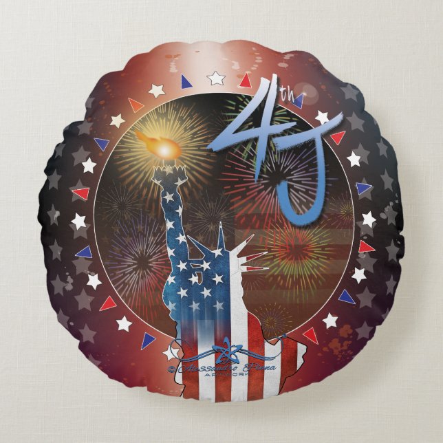 4th J Round Pillow (Front)