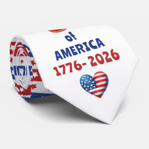 4th July 250 years of America SEMIQUINCENTENNIAL Neck Tie