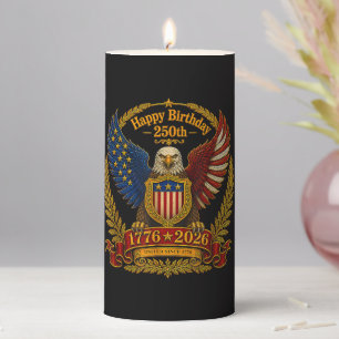 4th July 250th Independence Day 250 Years Pillar Candle