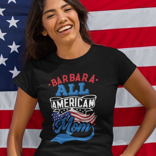 4th july All american mom patriotic family T_Shirt