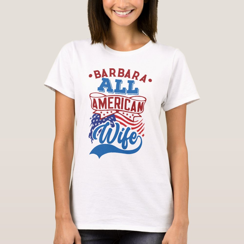 4th july All american wife patriotic family Personalized T-Shirt