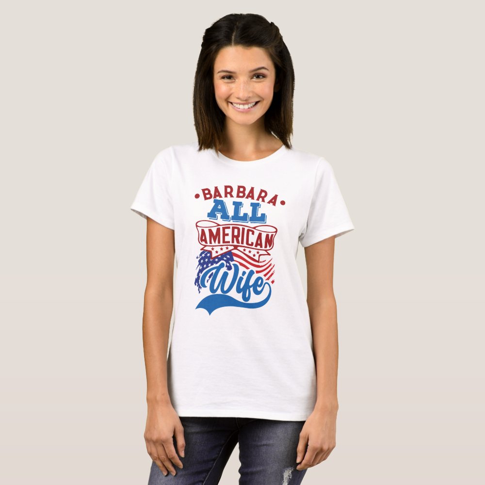 4th july All american wife patriotic family Personalized T-Shirt