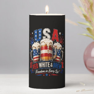4th july america 250th pillar candle