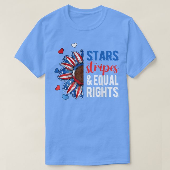 4th July America Independence Stars Stripes And Eq T-Shirt (Design Front)