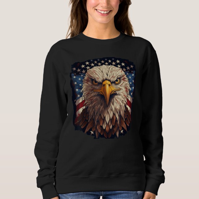 4th July American Eagle Flag  Independence Day Sweatshirt (Front)