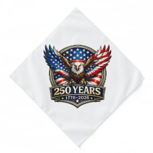 4th July American Flag Eagle Vintage 250 Years 177 Bandana