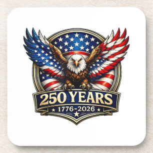 4th July American Flag Eagle Vintage 250 Years 177 Beverage Coaster