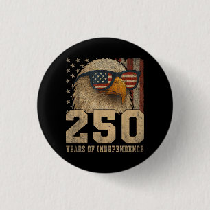 4th July American Flag Eagle Vintage 250 Years 177 Button