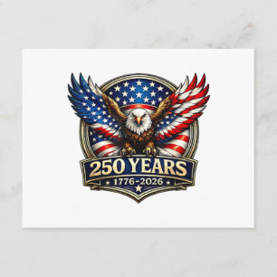 4th July American Flag Eagle Vintage 250 Years 177 Enclosure Card