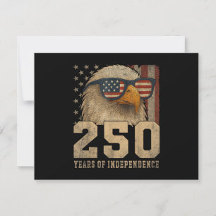 4th July American Flag Eagle Vintage 250 Years 177 Invitation