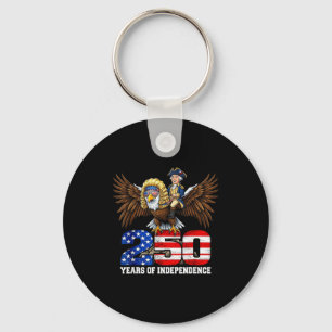 4th July American Flag Eagle Vintage 250 Years 177 Keychain