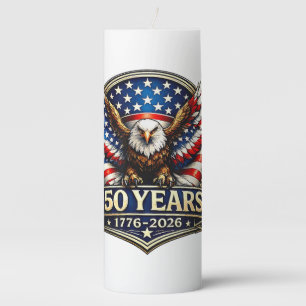 4th July American Flag Eagle Vintage 250 Years 177 Pillar Candle