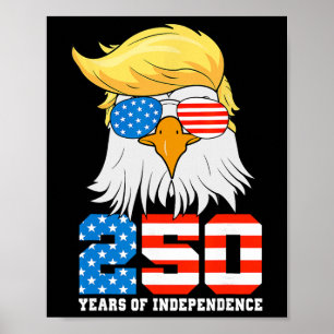 4th July American Flag Eagle Vintage 250 Years 177 Poster