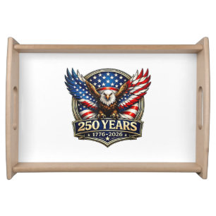 4th July American Flag Eagle Vintage 250 Years 177 Serving Tray