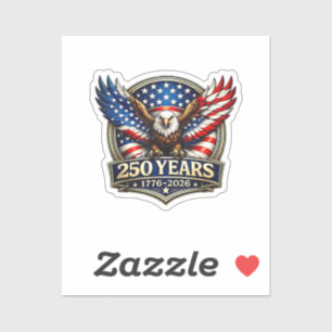 4th July American Flag Eagle Vintage 250 Years 177 Sticker