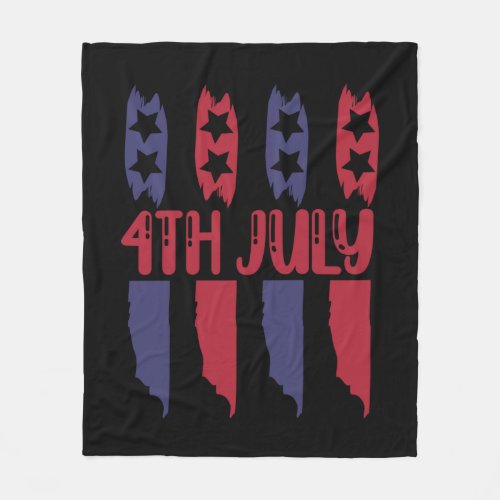 4th July American Flag Fleece Blanket