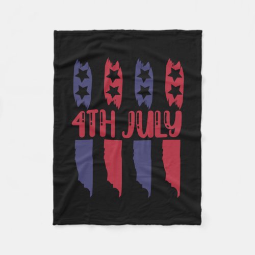 4th July American Flag Fleece Blanket