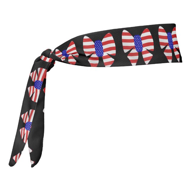 4th July Apparel America USA Flag Patriotic  Ribbo Tie Headband (Rotate 270)