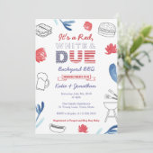4th July Baby Shower Red White Blue Backyard BBQ Invitation (Standing Front)