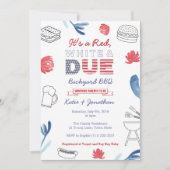 4th July Baby Shower Red White Blue Backyard BBQ Invitation (Front)