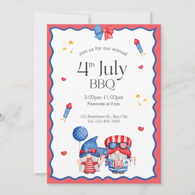 4th July Barbecue Party Invitation (Front)